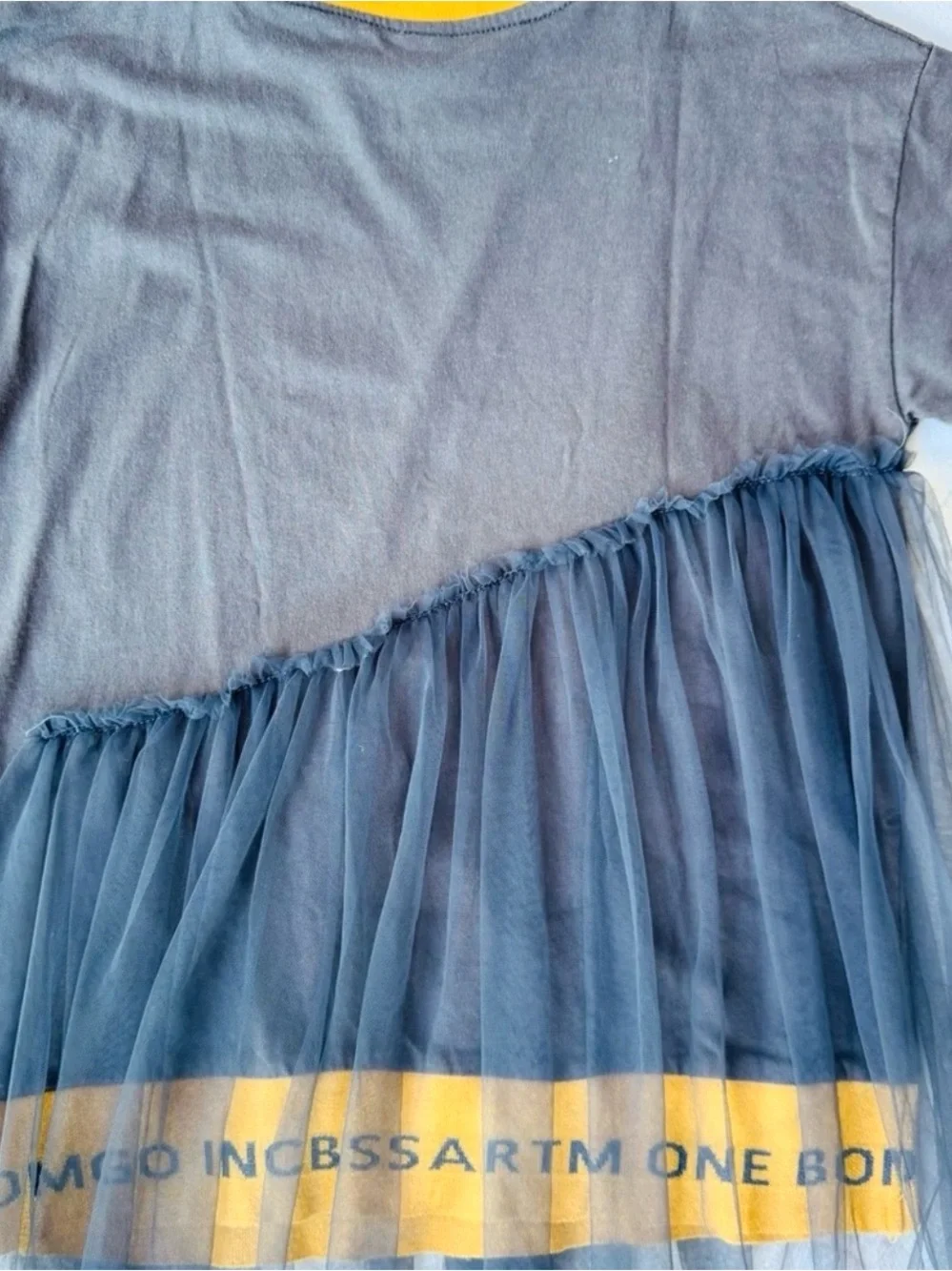 Girls' Gray and Yellow Daffy Duck Tulle Casual Dress